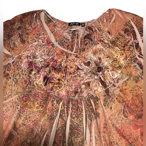 Apt.9 - Womens Boho 3/4 Sleeve Top Sz. 1X - Picture 4 of 10